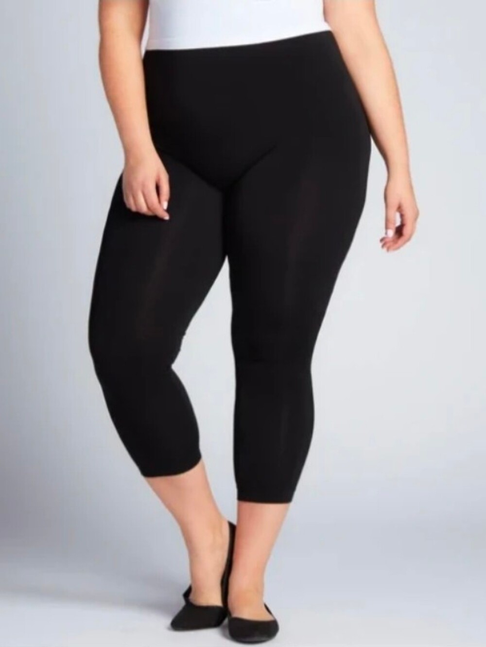 C'est Moi Bamboo Black Leggings 3/4 Length High-waist Women's Sizes 16-22